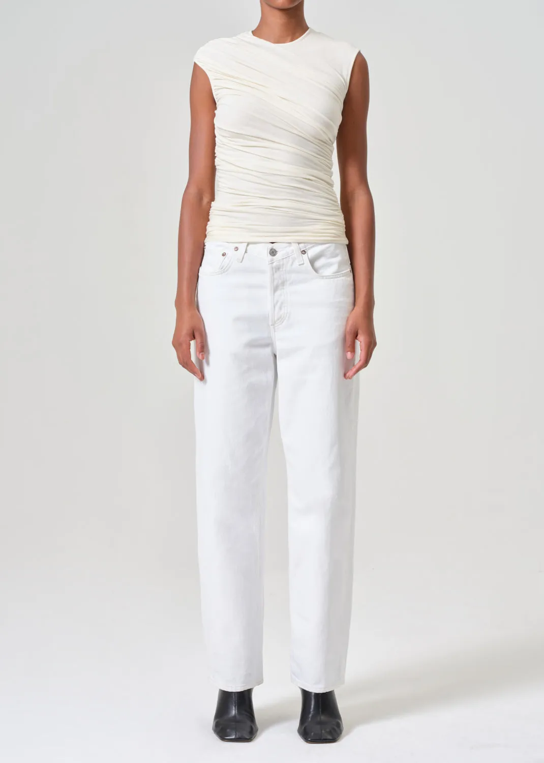 V-Waist Baggy in Milkshake sold by Agolde