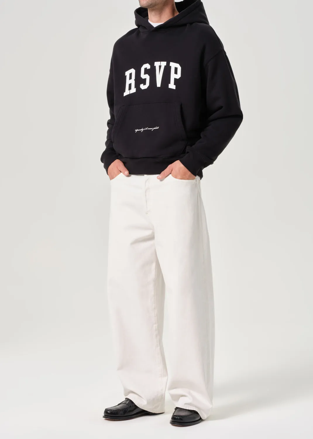 AGOLDE / RSVP Arch Logo Hoodie in Marker / Chalk sold by Agolde product image thumbnail 4