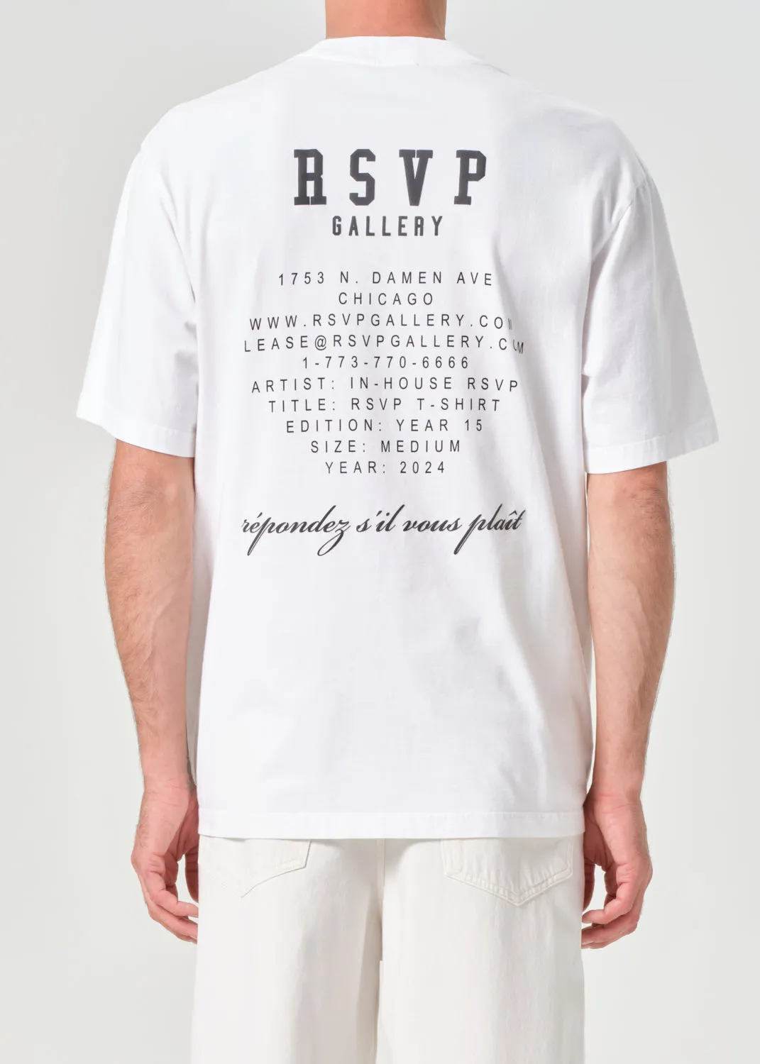 AGOLDE / RSVP Gallery S/S Tee in White / Black sold by Agolde product image thumbnail 4