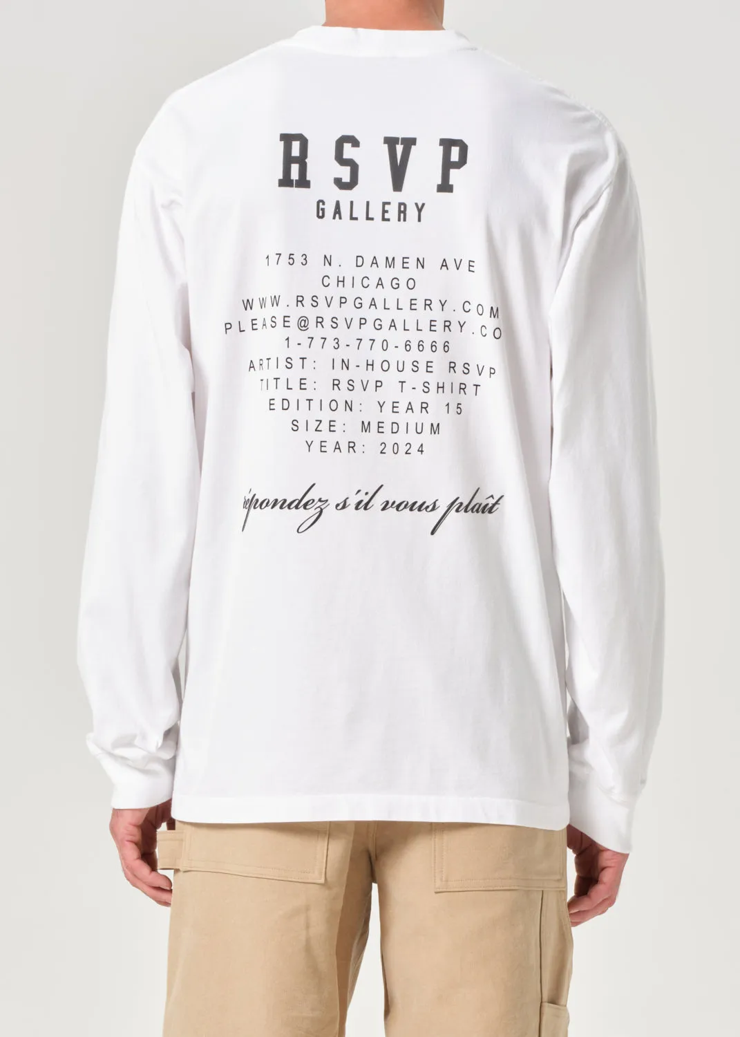 AGOLDE / RSVP Gallery L/S Tee in White / Black sold by Agolde product image thumbnail 4