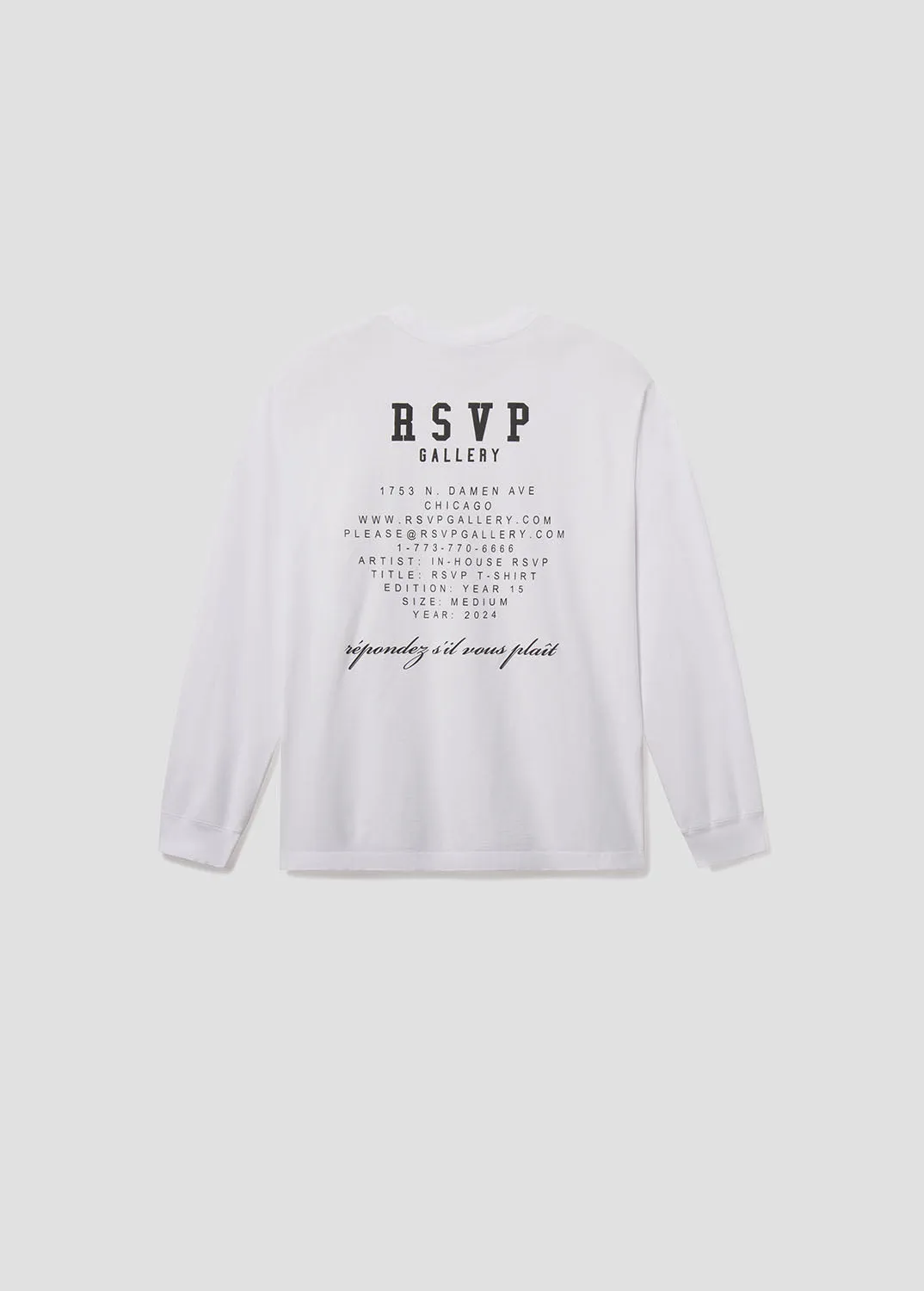 AGOLDE / RSVP Gallery L/S Tee in White / Black sold by Agolde