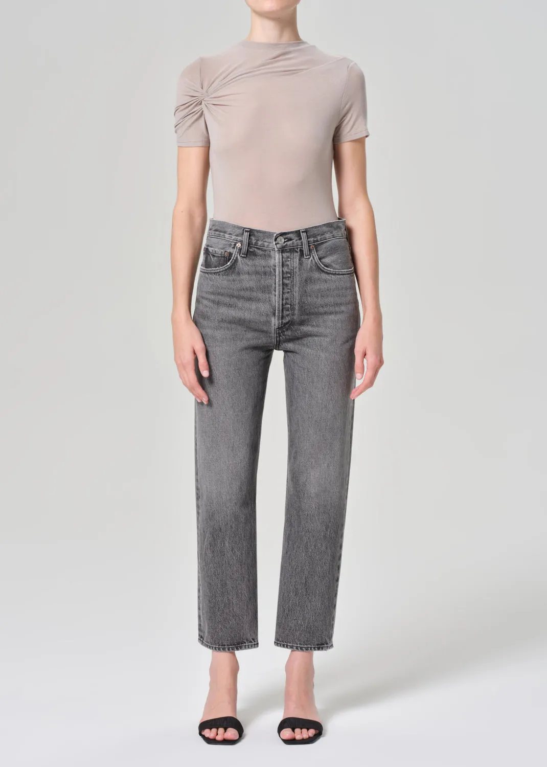 90's Pinch Waist Crop in Audit sold by Agolde