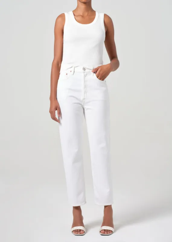 90's Pinch Waist Crop in Marshmallow sold by Agolde