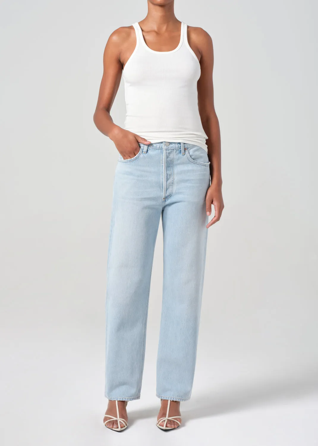 90's Mid Rise Straight in Extract sold by Agolde