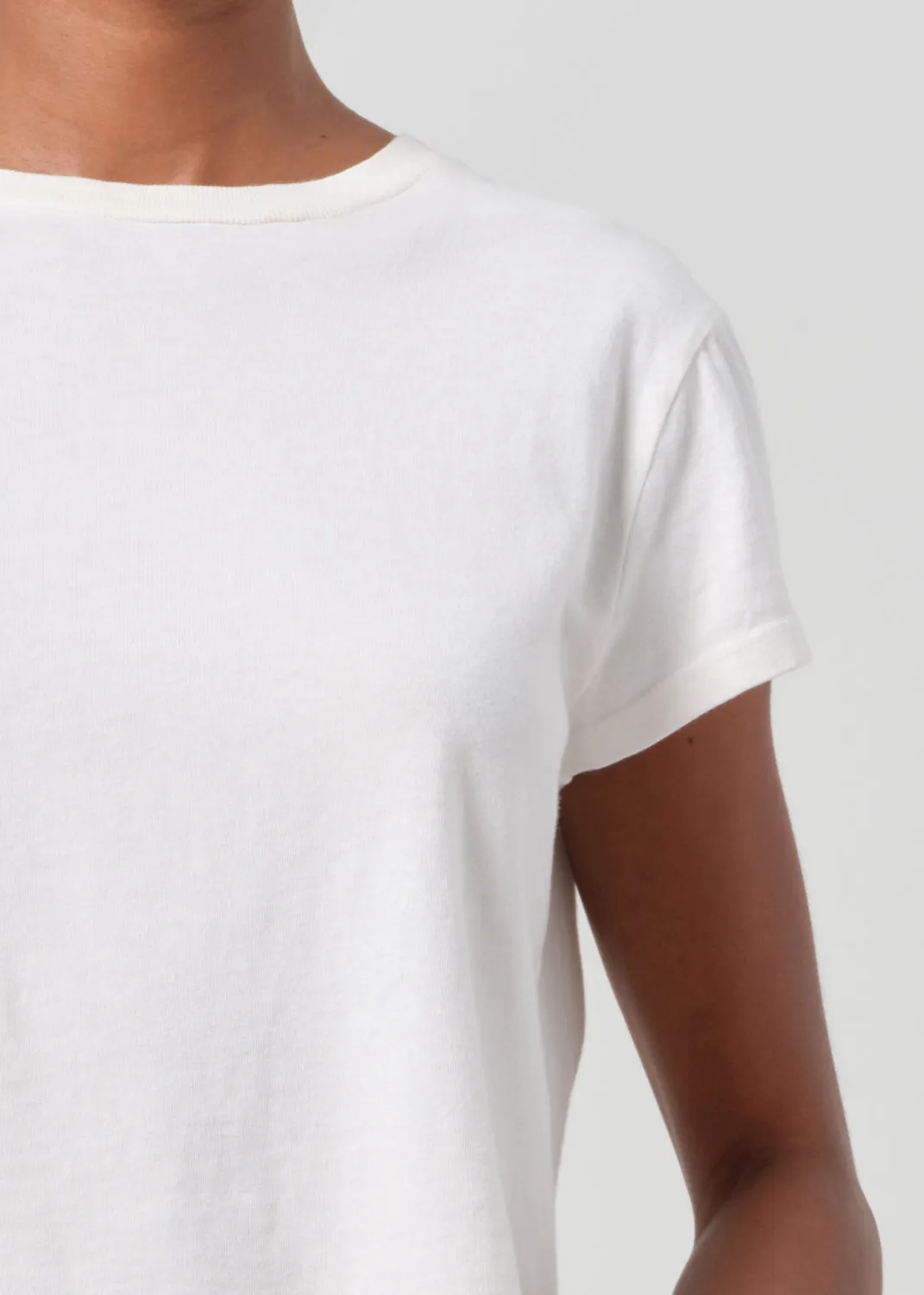 Adine Shrunken Tee in White Ash sold by Agolde product image thumbnail 5