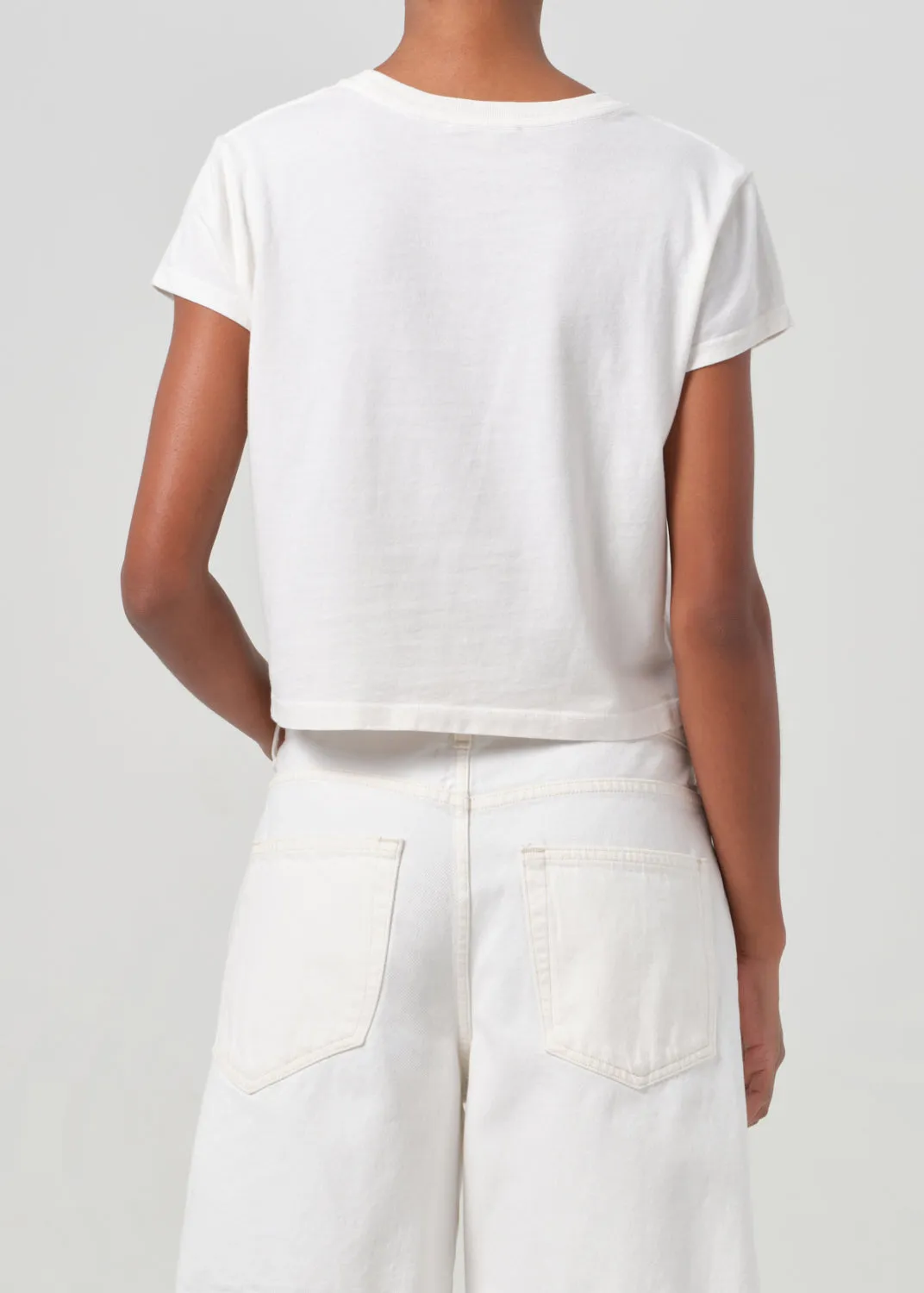 Adine Shrunken Tee in White Ash sold by Agolde product image thumbnail 2
