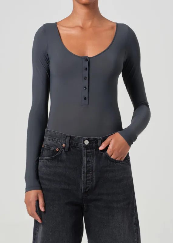 Carina Bodysuit in Smoke sold by Agolde