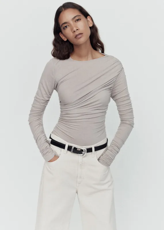 Tania Twist Tee in Dolphin sold by Agolde