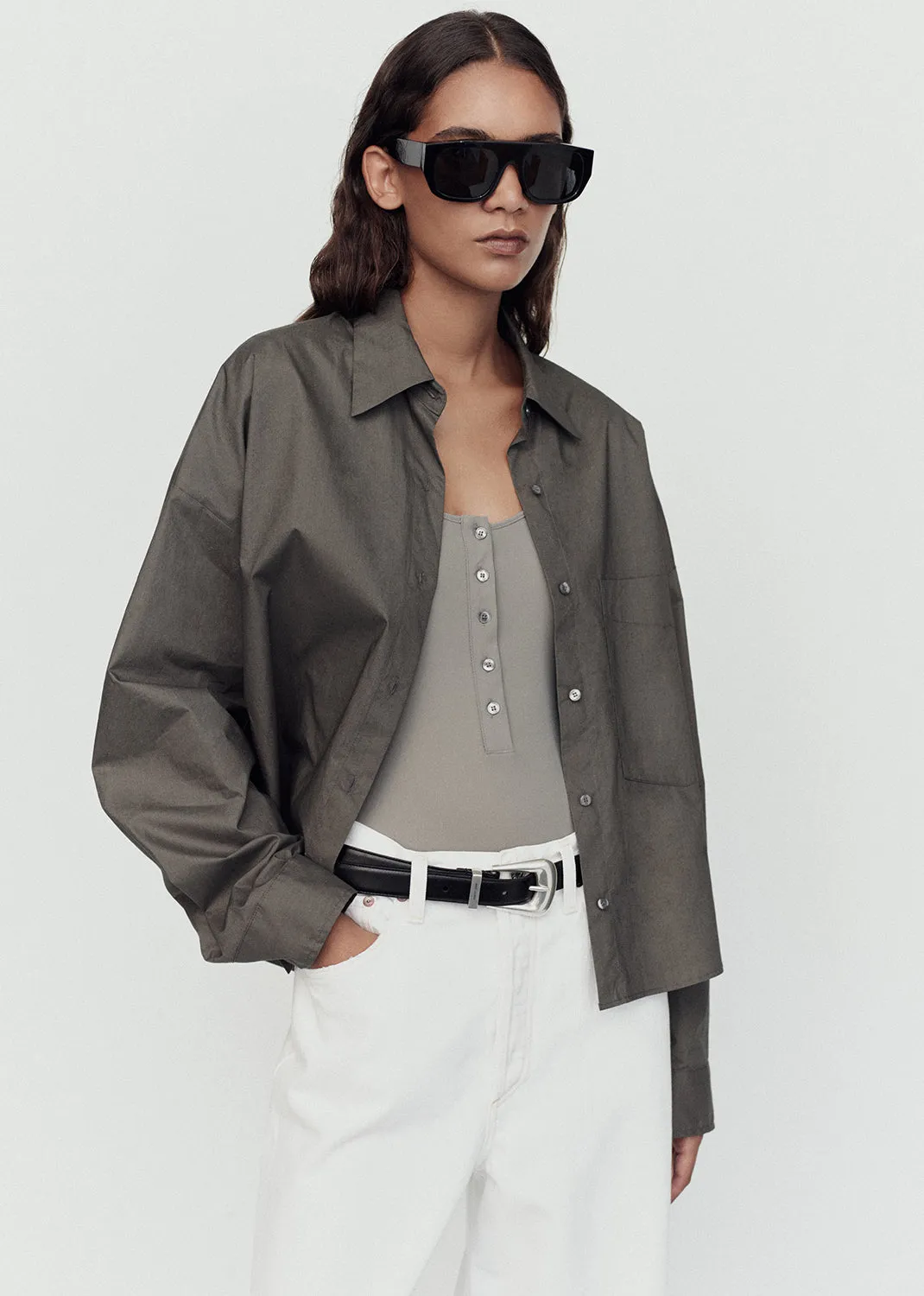 Naya Shirt in Pelican sold by Agolde