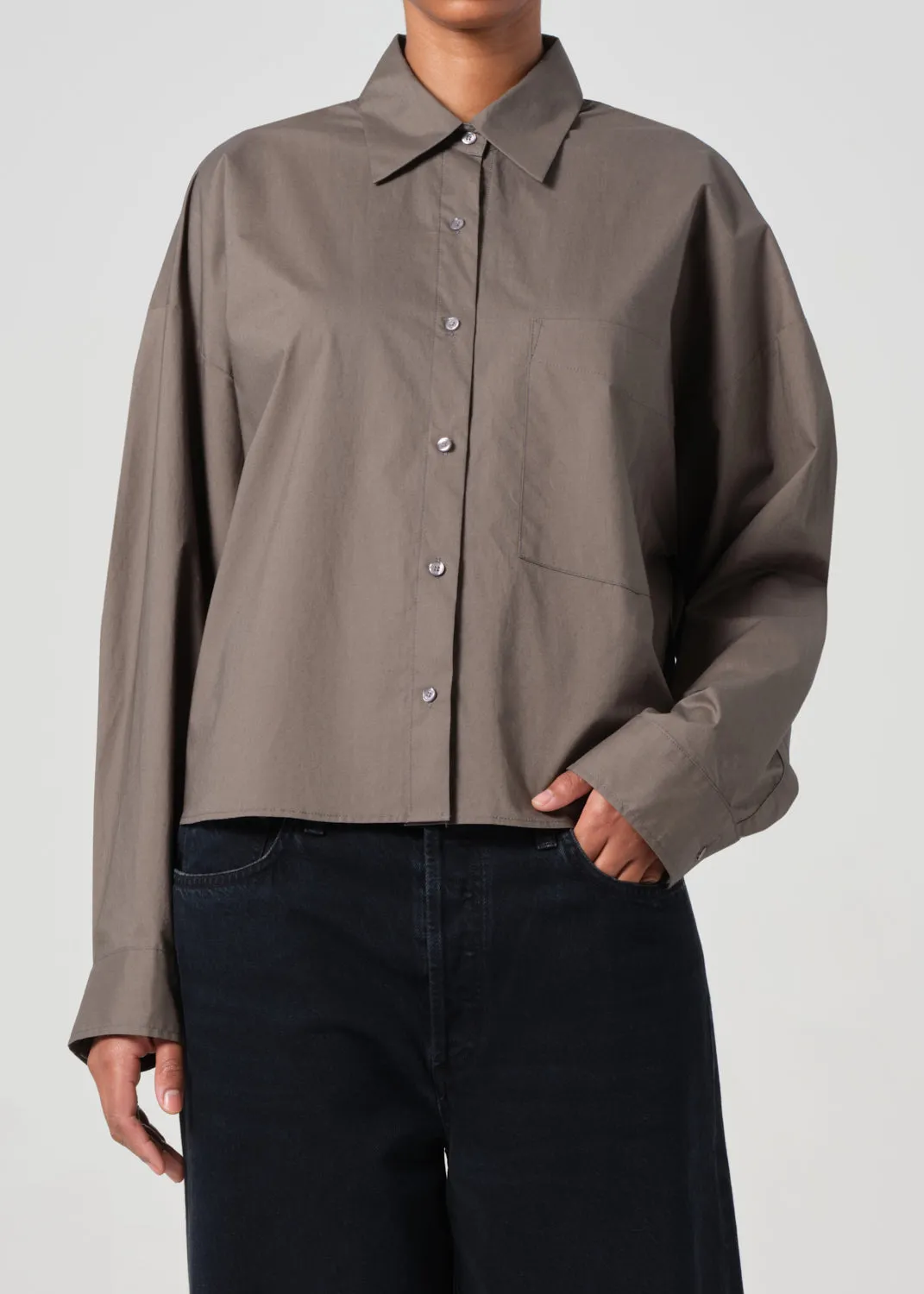 Naya Shirt in Pelican sold by Agolde product image thumbnail 2