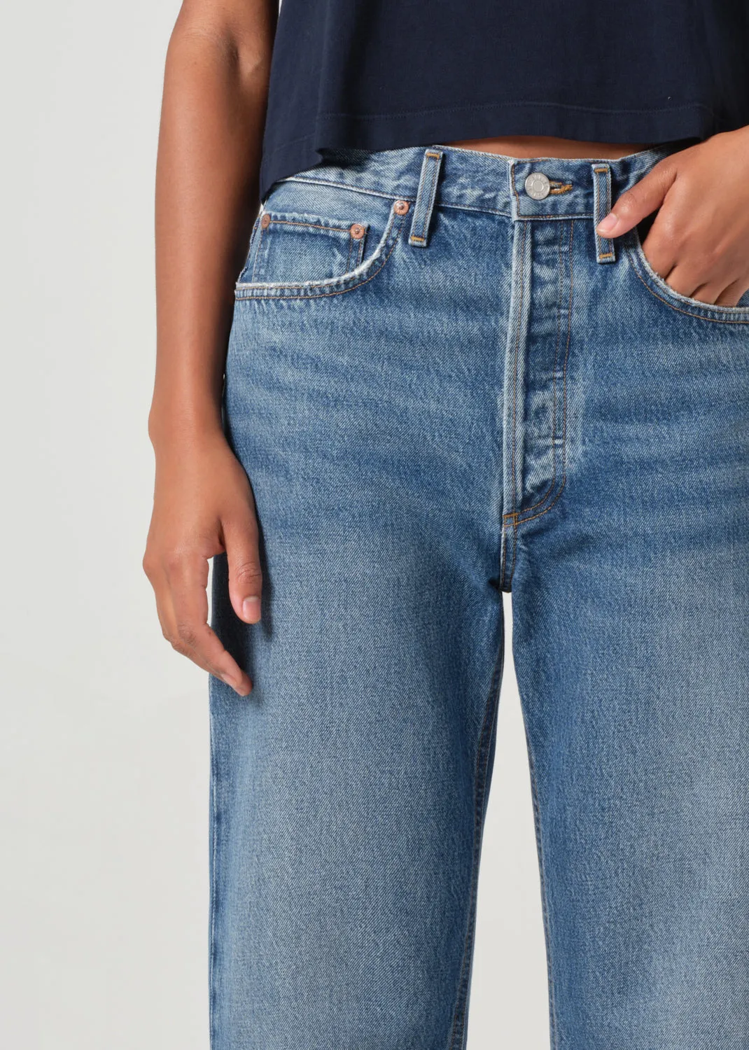 90's Crop Mid Rise Straight in Essence sold by Agolde product image thumbnail 5