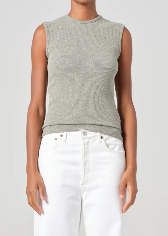 Binx Tank in Celery sold by Agolde