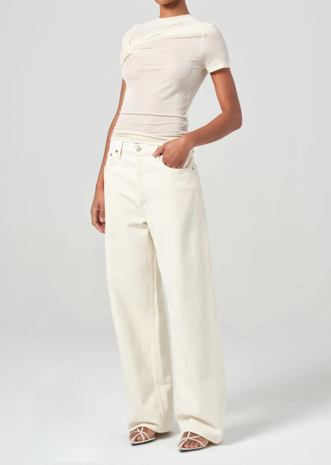 Lissa Tee in Oat Milk sold by Agolde product image thumbnail 3