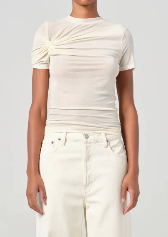 Lissa Tee in Oat Milk sold by Agolde