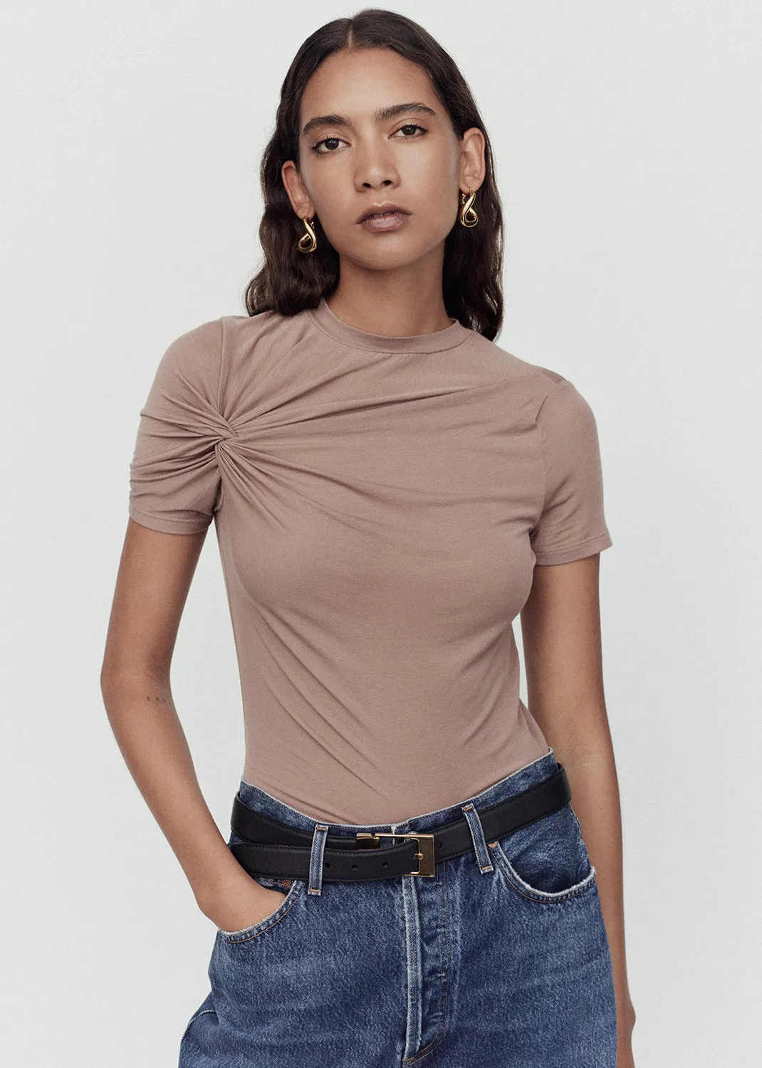 Lissa Tee in Moth sold by Agolde