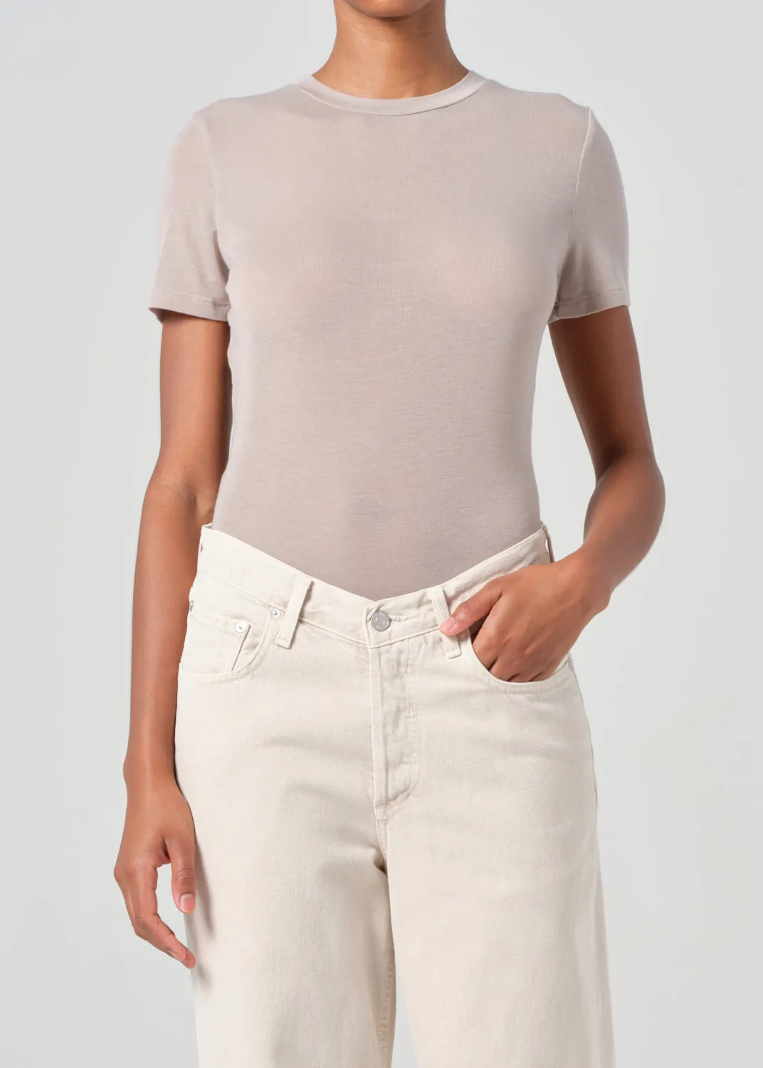 Ronya Tee in Dolphin sold by Agolde