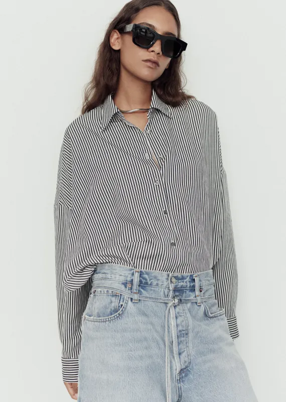 Roux Shirt in Solene Stripe sold by Agolde