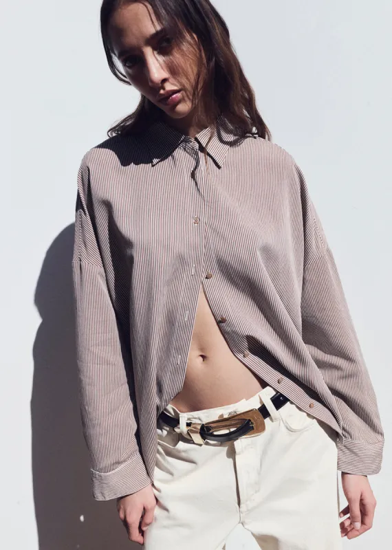 Roux Shirt in Jakarta Stripe sold by Agolde