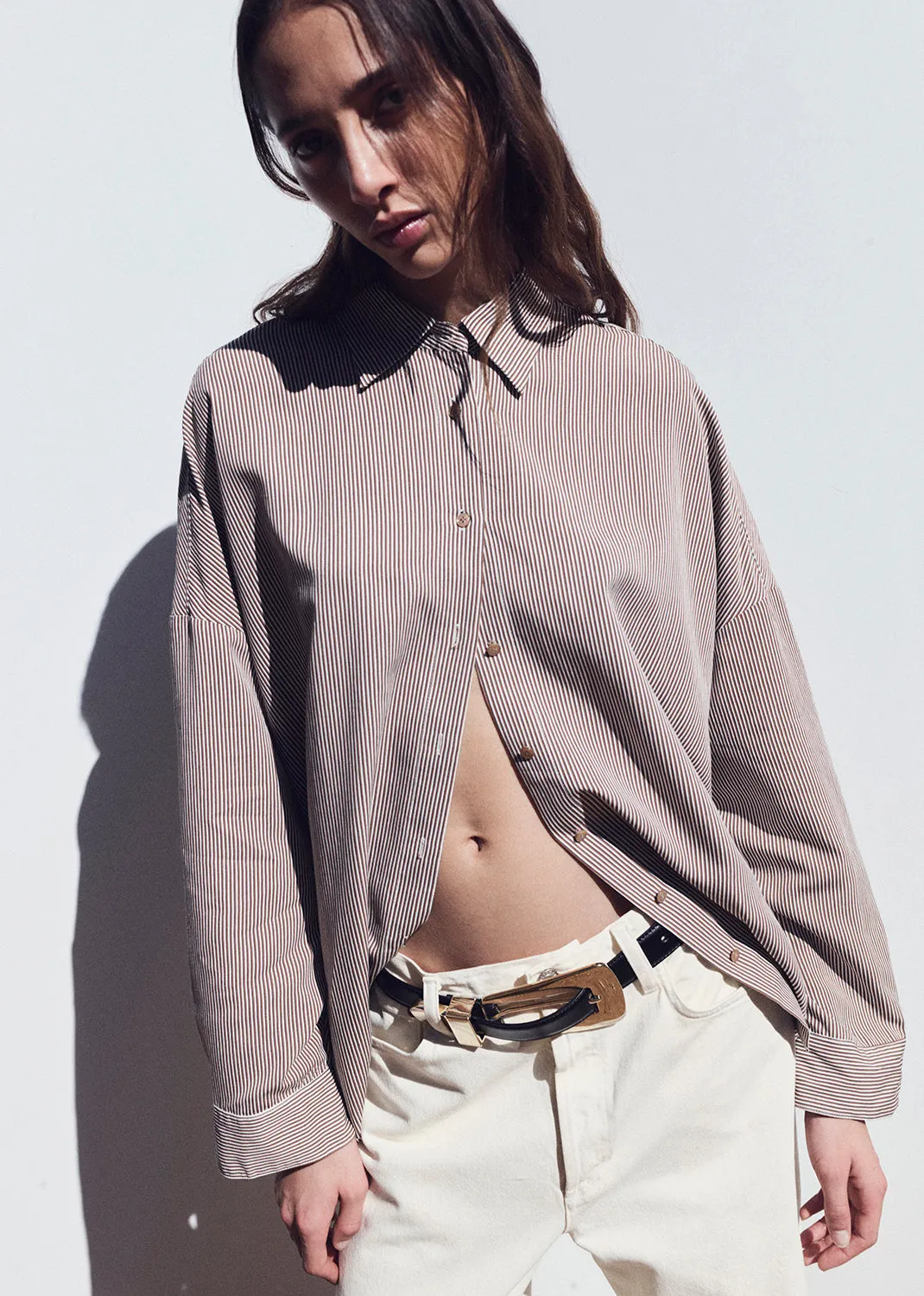 Roux Shirt in Jakarta Stripe sold by Agolde