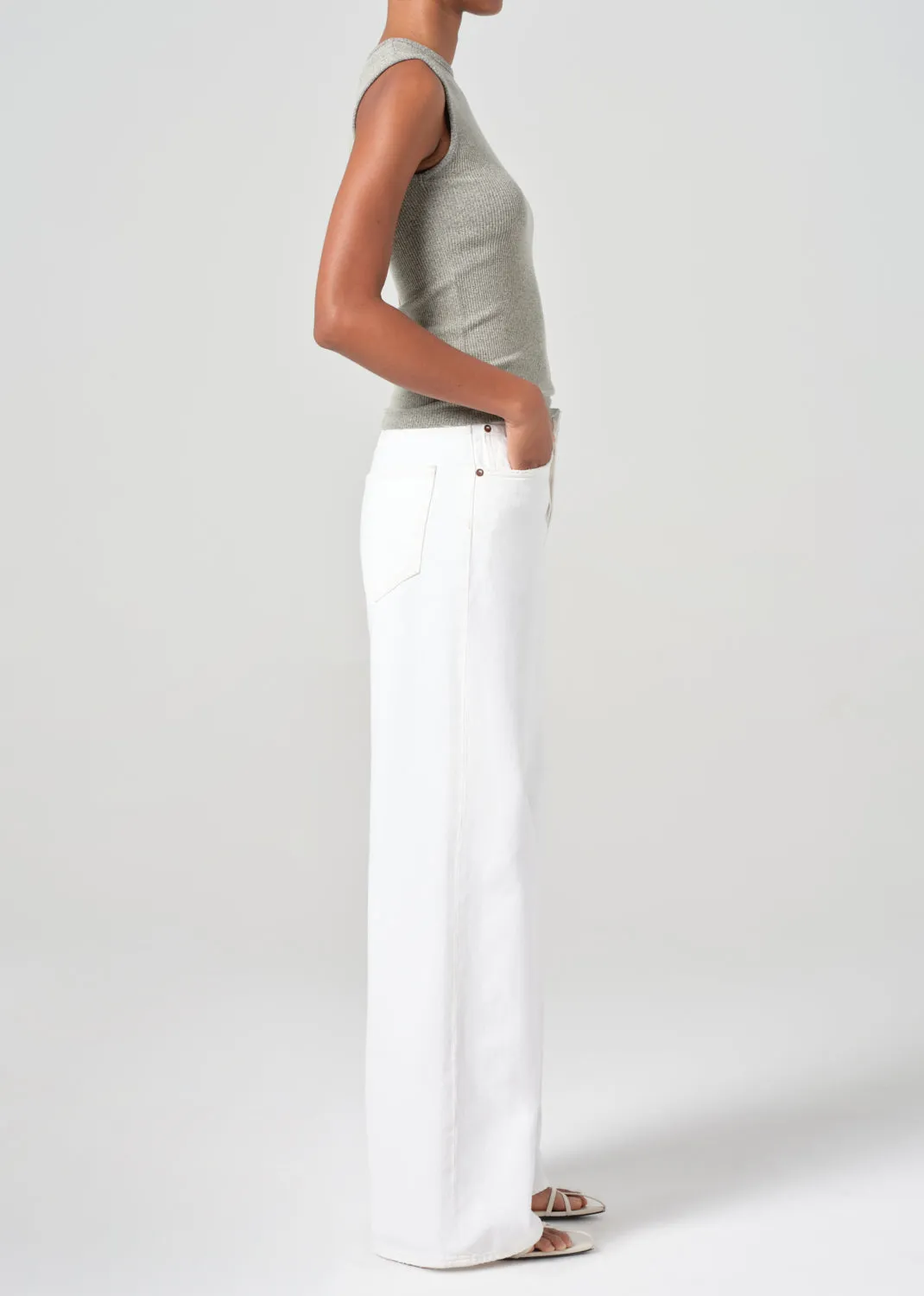 Dame High Rise Wide Leg No Cuff in Milkshake sold by Agolde product image thumbnail 3