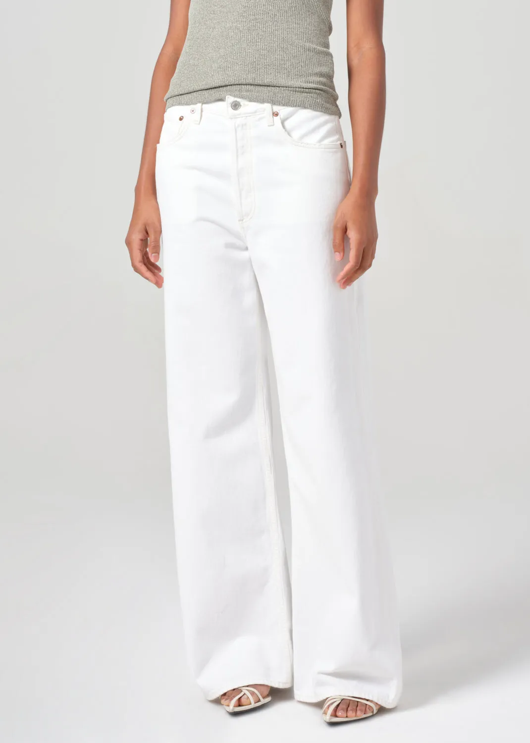 Dame High Rise Wide Leg No Cuff in Milkshake sold by Agolde product image thumbnail 4