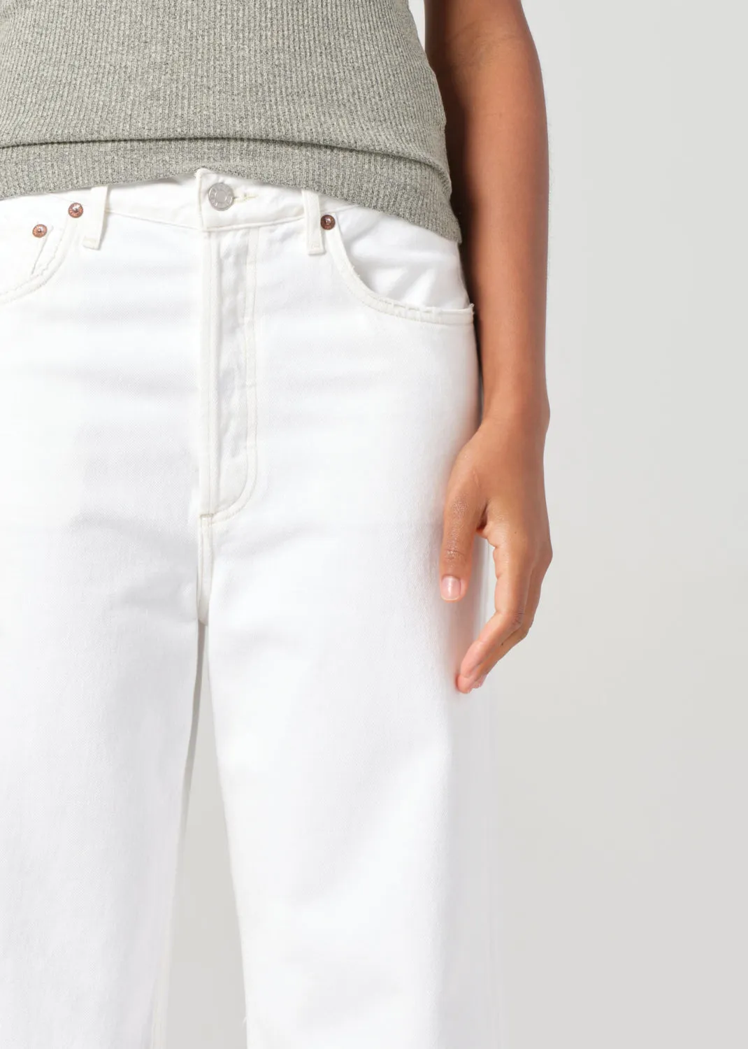 Dame High Rise Wide Leg No Cuff in Milkshake sold by Agolde product image thumbnail 5