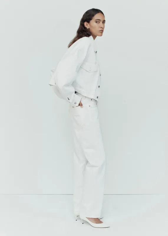 Palmer Jacket in Milkshake sold by Agolde