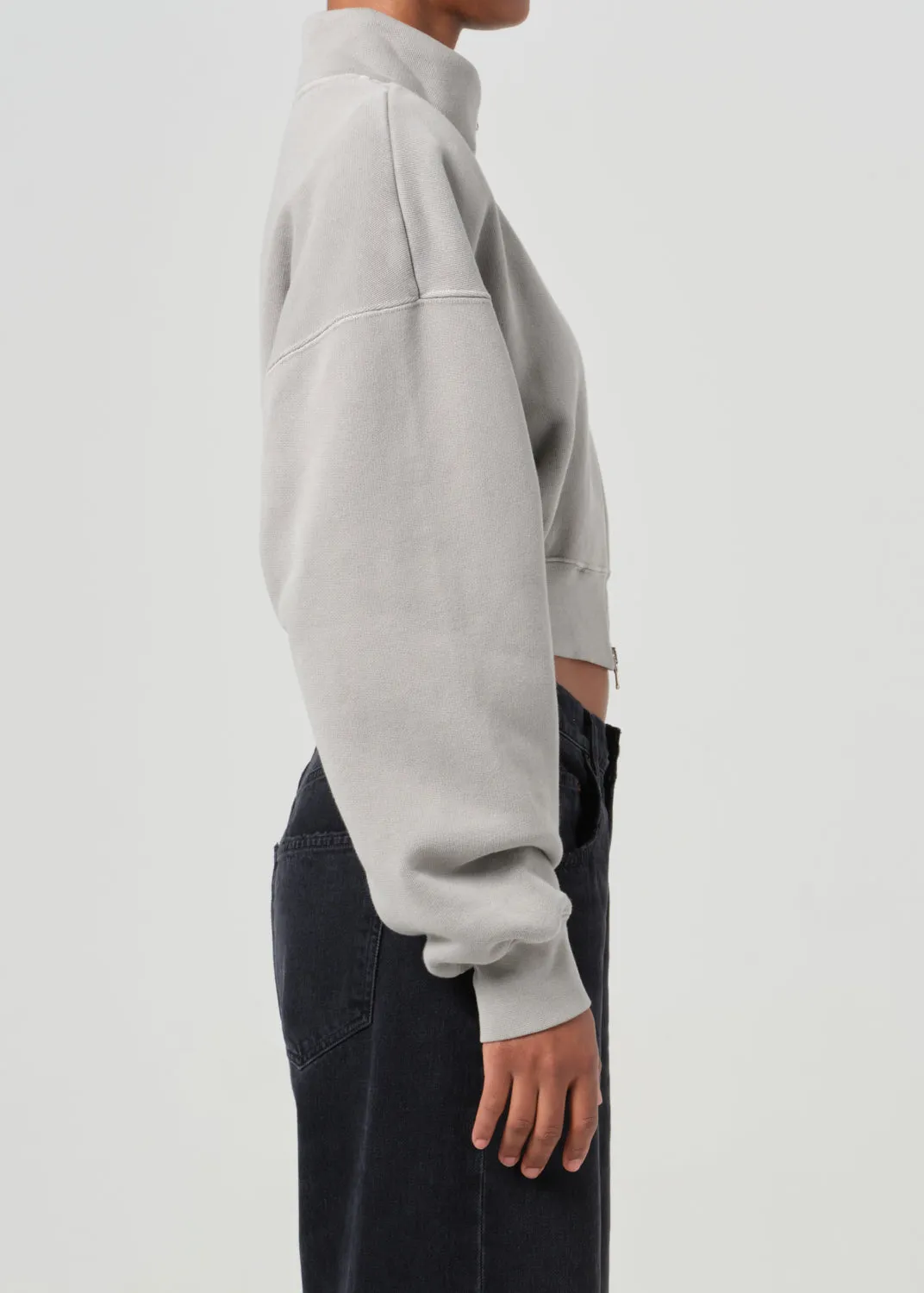 Asta Zip Sweatshirt in Drab sold by Agolde product image thumbnail 4