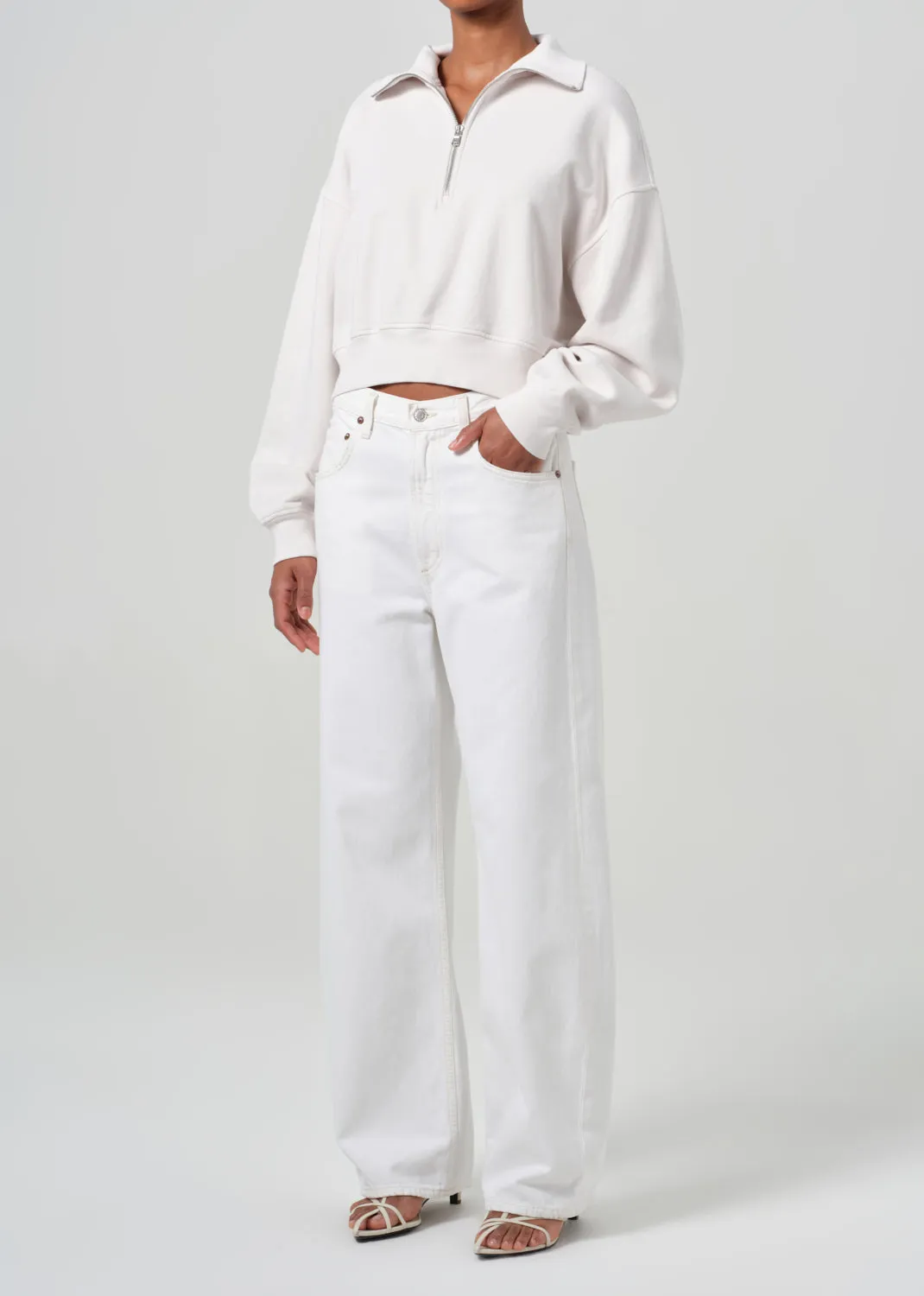 Bethan Quarter Zip Sweatshirt in Wired sold by Agolde product image thumbnail 3