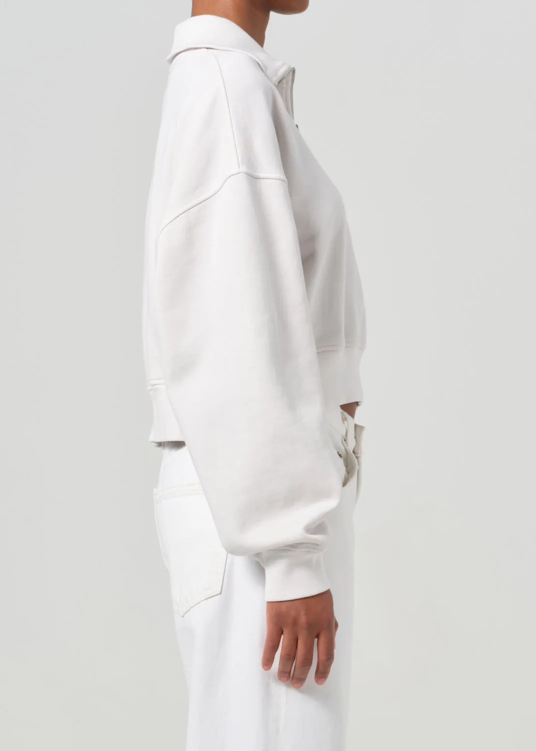 Bethan Quarter Zip Sweatshirt in Wired sold by Agolde product image thumbnail 4