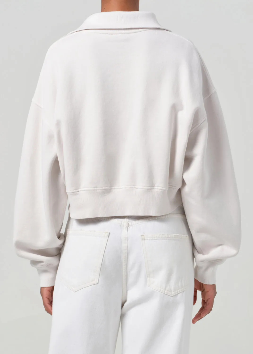 Bethan Quarter Zip Sweatshirt in Wired sold by Agolde product image thumbnail 2