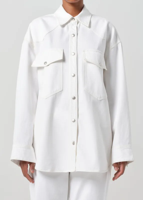 Lotta Shirt in Milkshake sold by Agolde