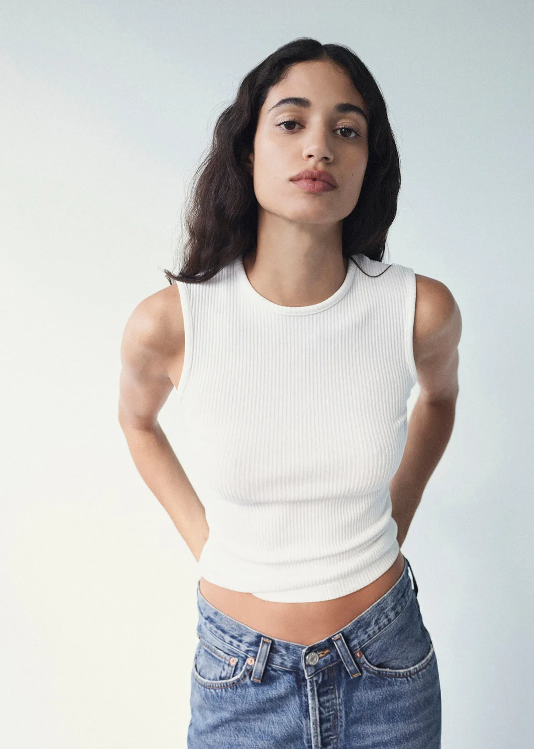 Binx Tank in White sold by Agolde product image thumbnail 2