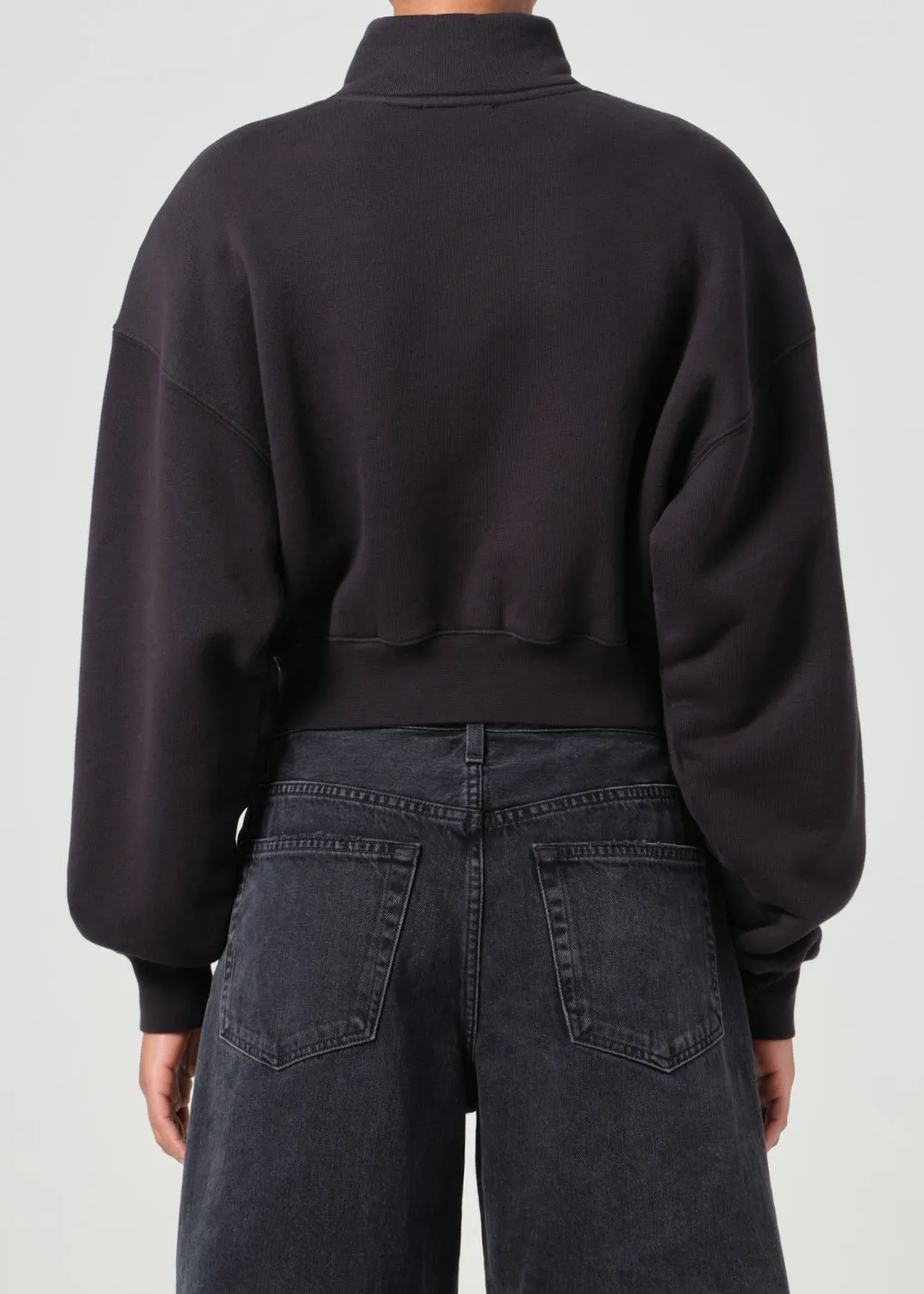 Asta Zip Sweatshirt in Washed Black sold by Agolde product image thumbnail 3