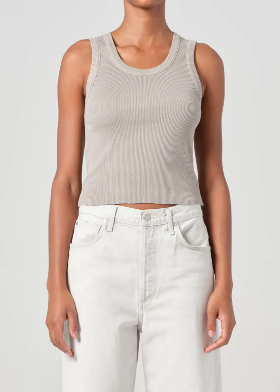 Shrunken Poppy Tank in Drab sold by Agolde