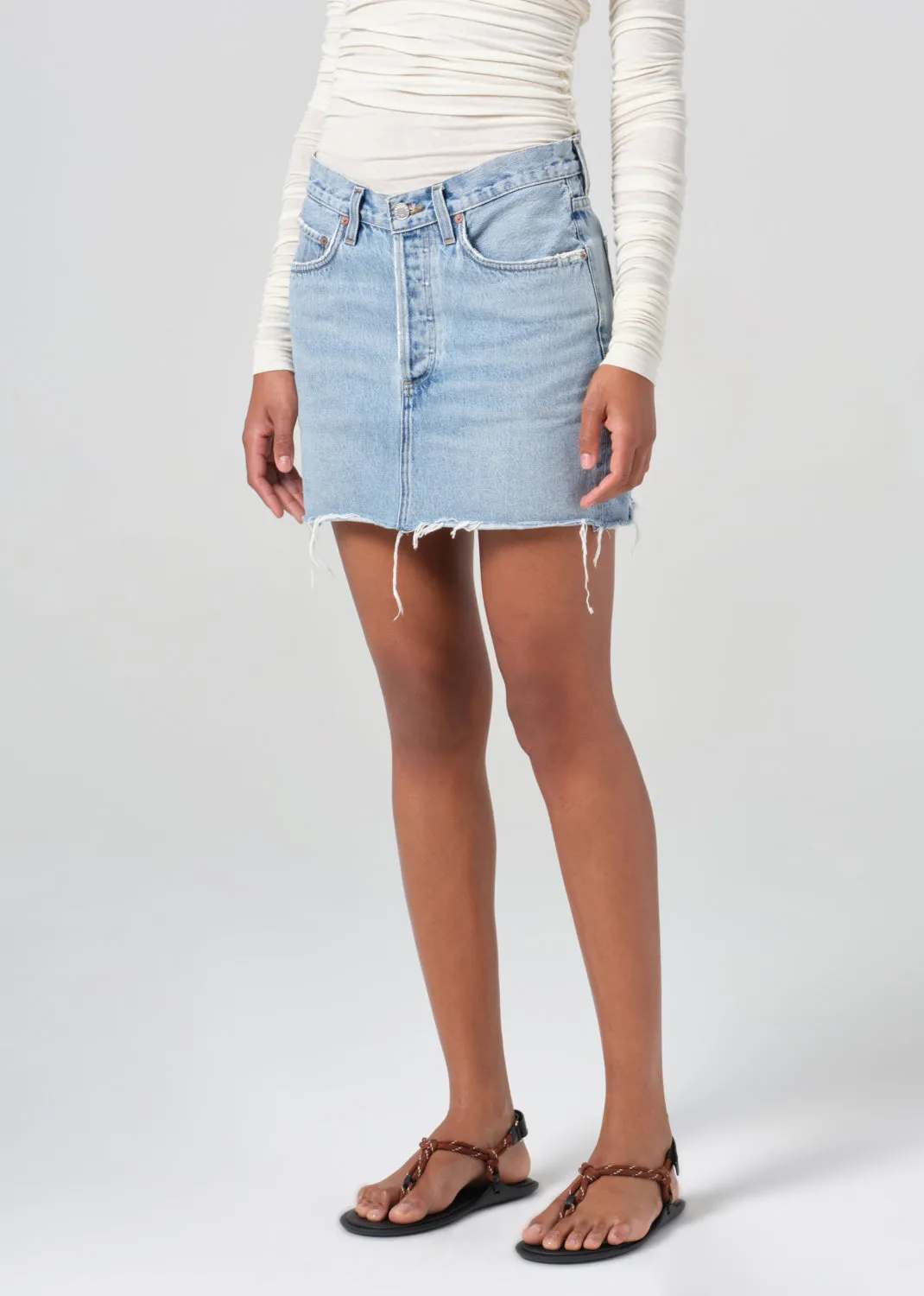 V-Waist Mini Skirt in Force sold by Agolde product image thumbnail 5