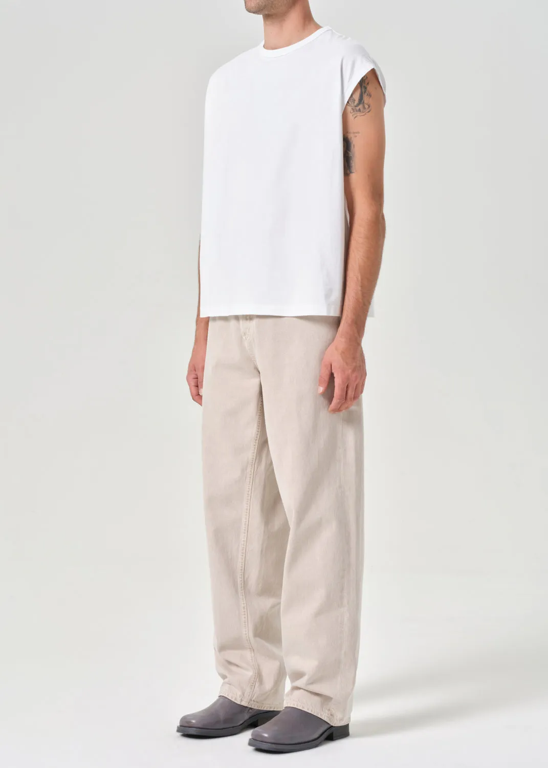 Leonard Sleeveless Tee in White sold by Agolde product image thumbnail 5