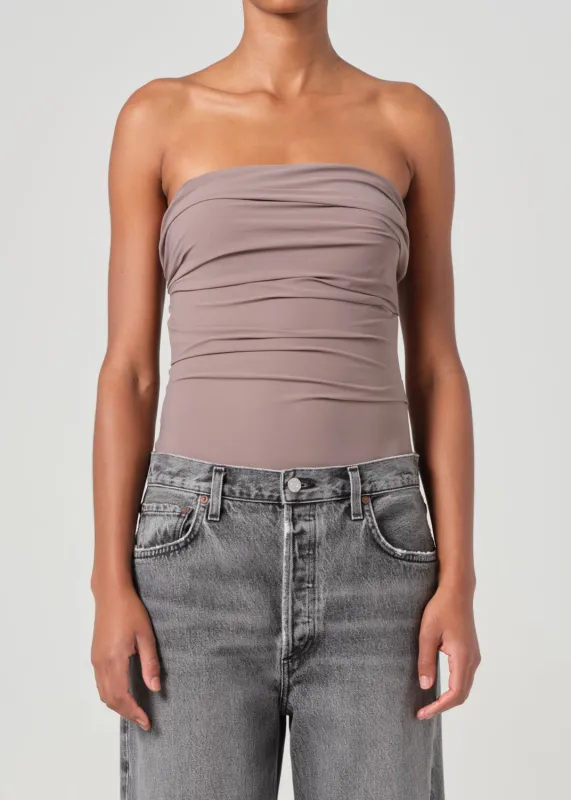 Gwyneth Bodysuit in Taupe sold by Agolde