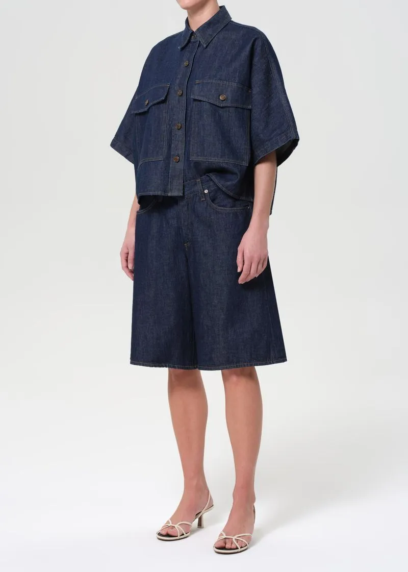 Taron Dolman Denim Shirt in Pure sold by Agolde product image thumbnail 4