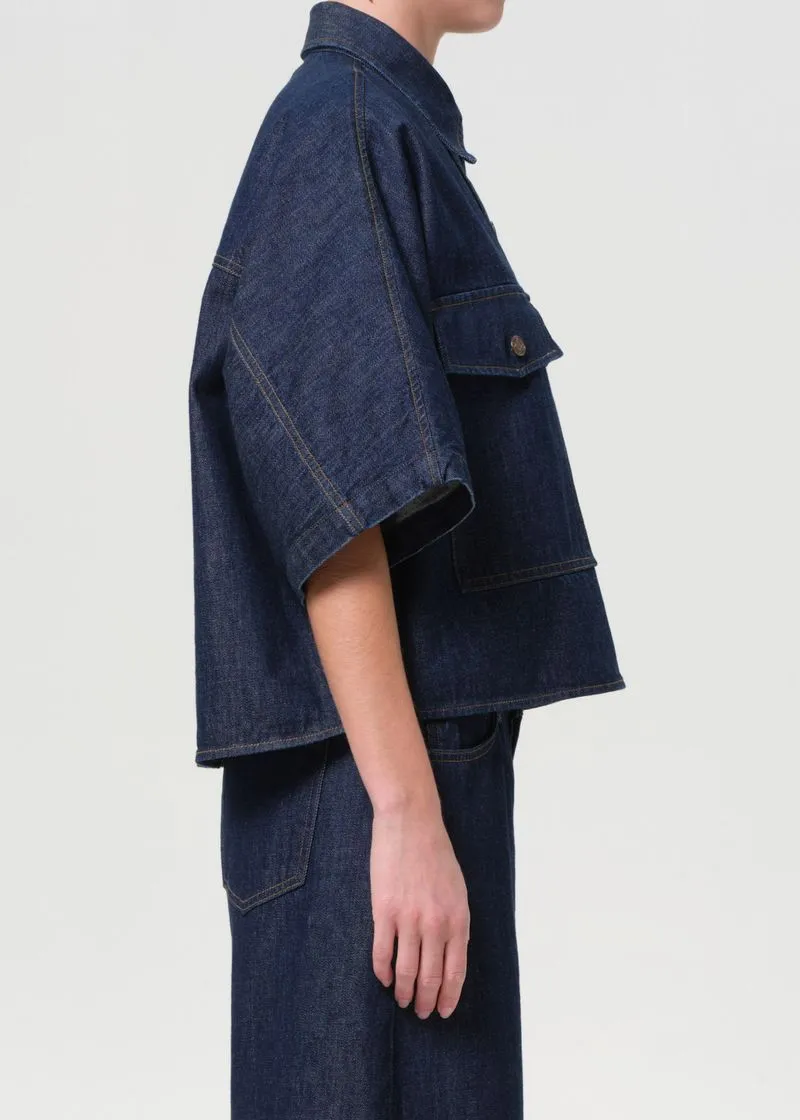 Taron Dolman Denim Shirt in Pure sold by Agolde product image thumbnail 3