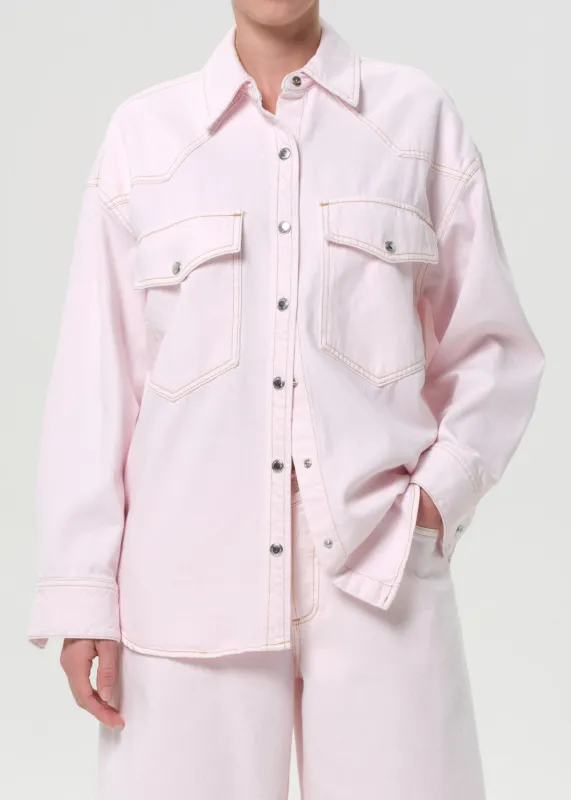 Lotta Western Shirt in Cosmos sold by Agolde