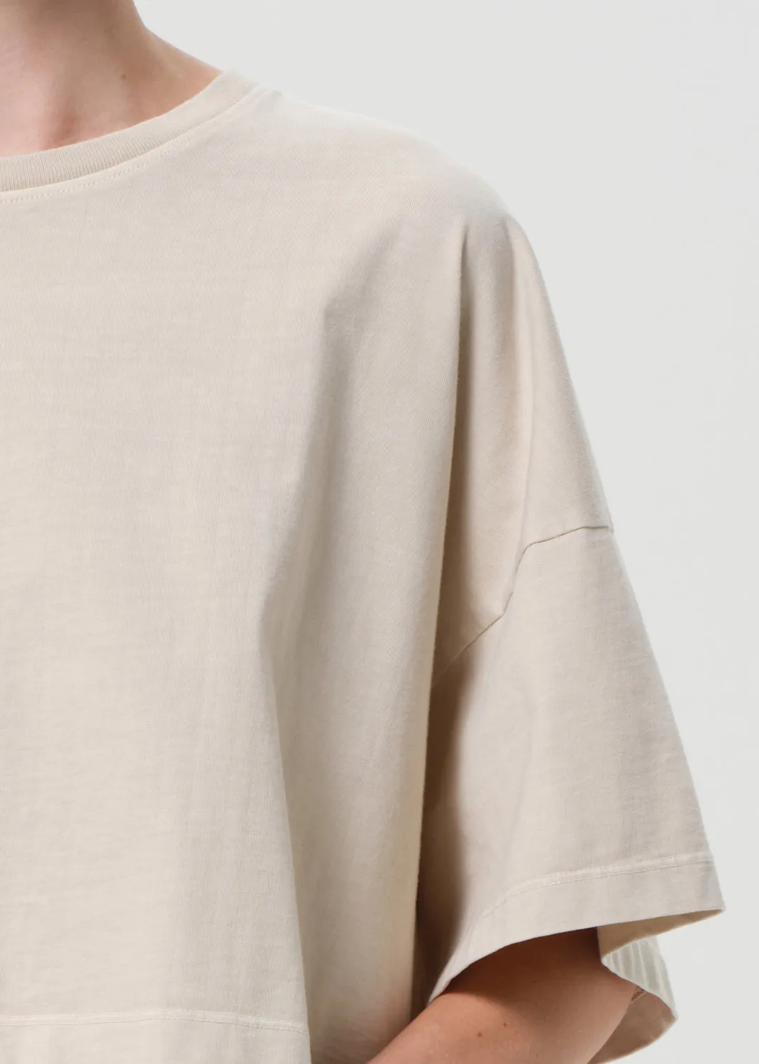 Arli Oversized Cropped Tee in Brown Rice sold by Agolde product image thumbnail 5