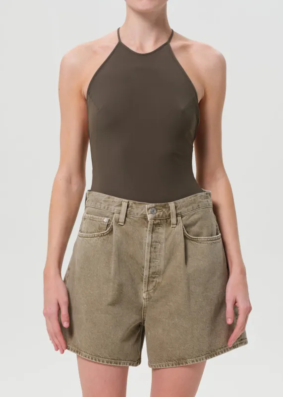 Inara Backless Bodysuit in Grove sold by Agolde