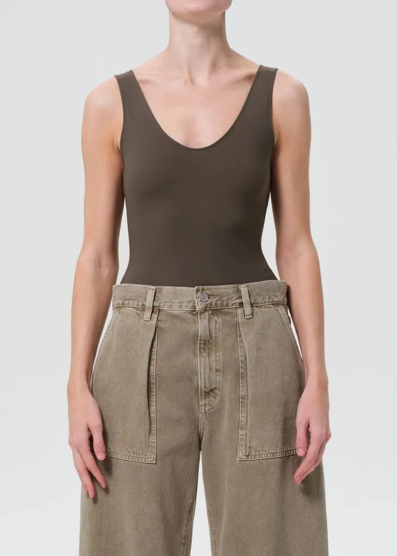 Tora Tank Bodysuit in Grove sold by Agolde