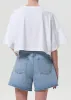 Arli Oversized Cropped Tee in White sold by Agolde