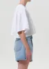 Arli Oversized Cropped Tee in White sold by Agolde