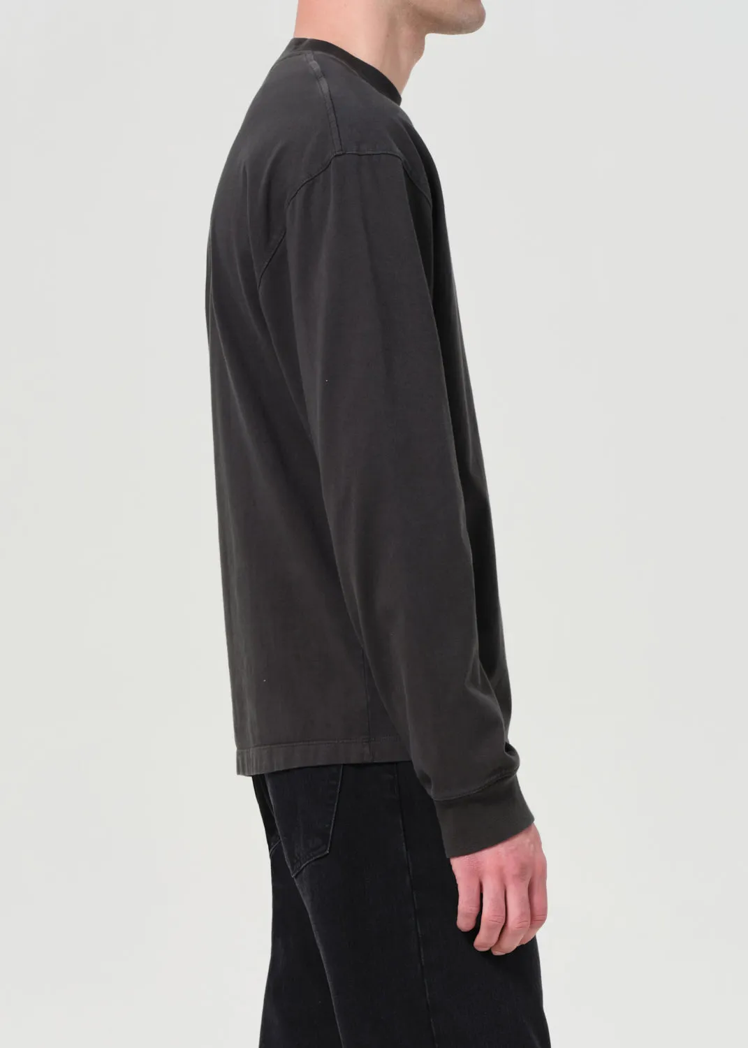 Asha Long Sleeve Mock Neck Tee in Cave sold by Agolde product image thumbnail 4