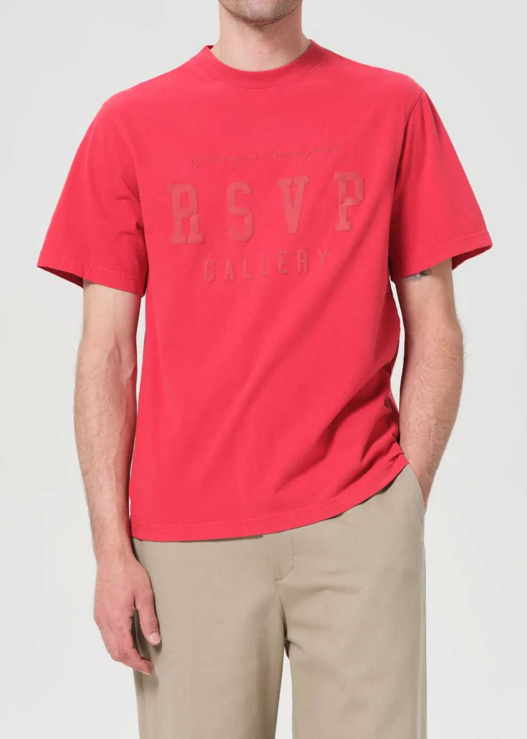 Agolde / Rsvp Short Sleeve Mock Neck in Red sold by Agolde product image thumbnail 3