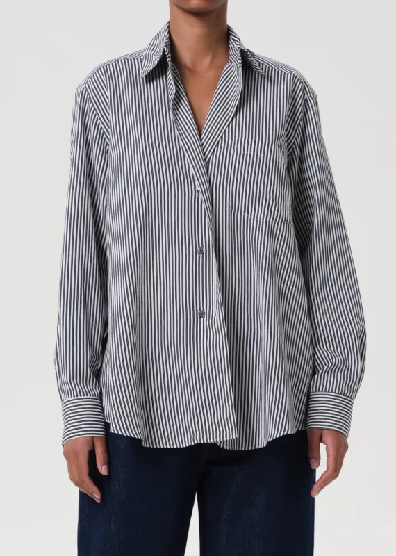 Aris Shirt in Solene Stripe sold by Agolde