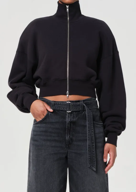 Darby Zip Up in Washed Black made by Agolde